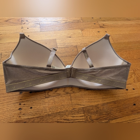 PINK Shimmery Gold & Taupe Wear Everywhere Wireless Bra - Picture 3 of 8